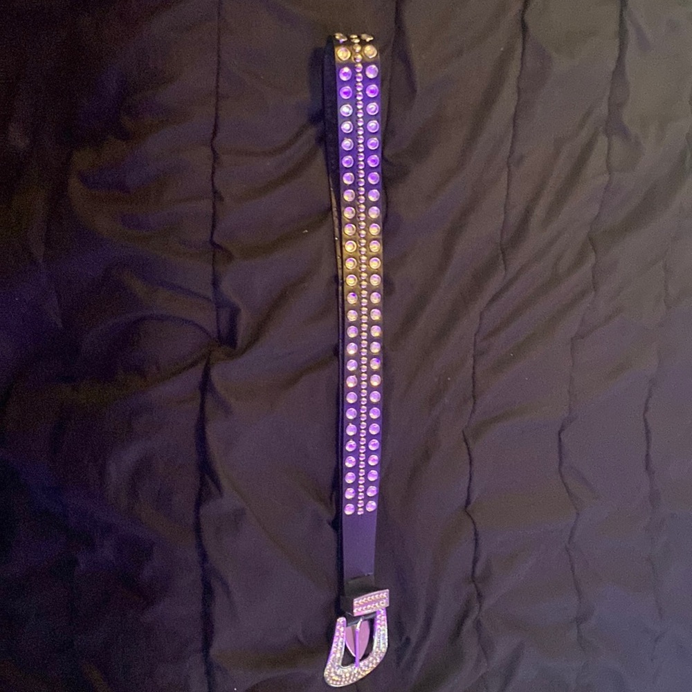 Rhinestone belt black and sliver stones